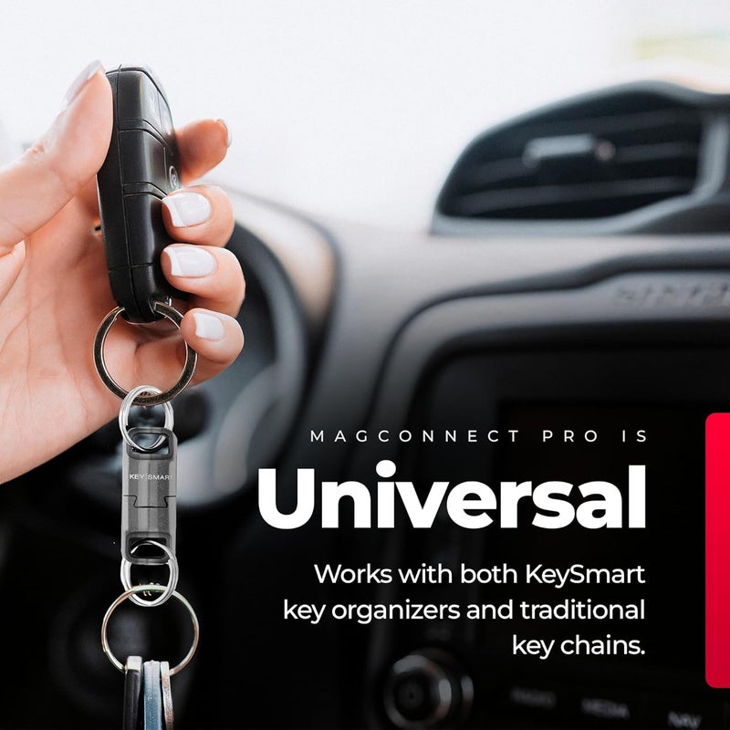 key smart KeySmart MagConnect Pro Magnetic Key Holder for Purse, Key Chains for Car Keys - Detachable Key Ring Quick Release Keychain - Image 5